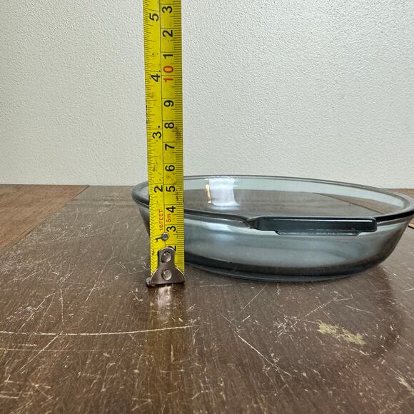 Vintage 1940s Pyrex Flameware C-R 817 B Blue Tint Pan Skillet Bowl USA - Picture 9 of 9